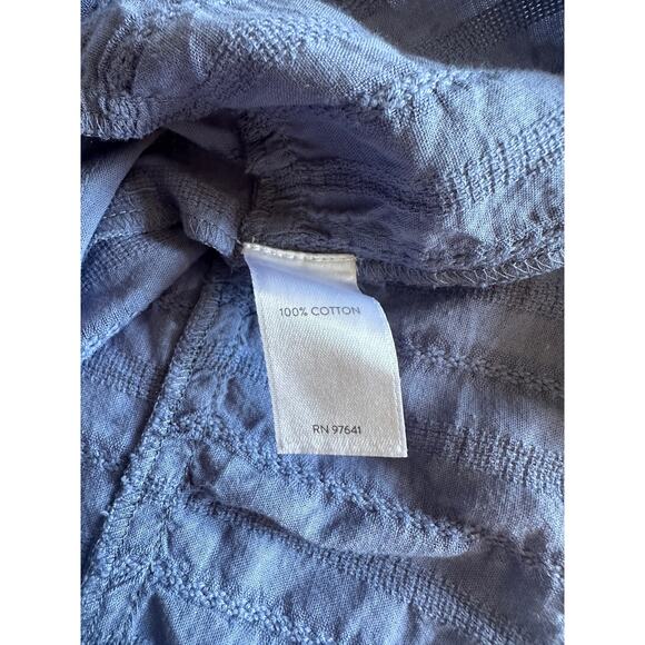 J.Jill blue cotton coastal, peasant, boho, flowy, airy beach top/blouse xl - Picture 3 of 3